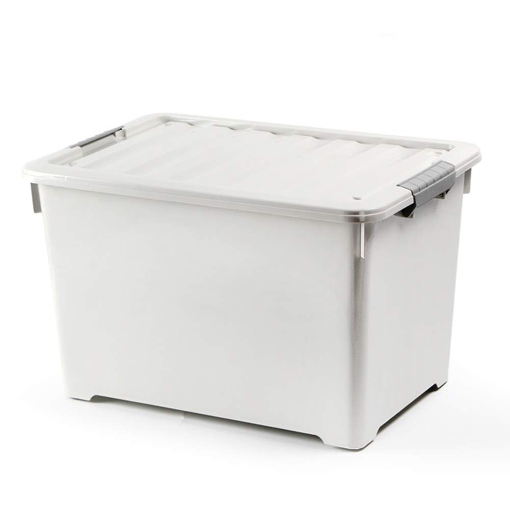Under-Bed Storage Organizer with Wheels - Large 45x32x29cm Plastic Storage Box for Clothes, Toys & Seasonal Items | Space-Saving Bed Bottom Storage Solution (Grayish White) - Perfect for Dorm Rooms, Small Apartments & Home Organization