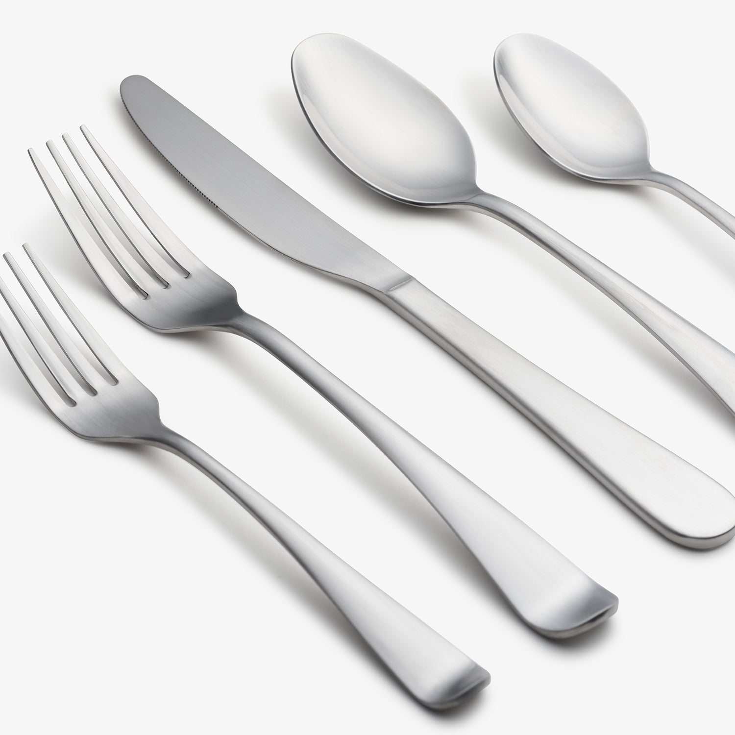 Rhiannon 45-Piece Stainless Steel Flatware Set - Elegant Satin Finish Dinnerware for Formal Dining, Wedding Gifts & Special Occasions