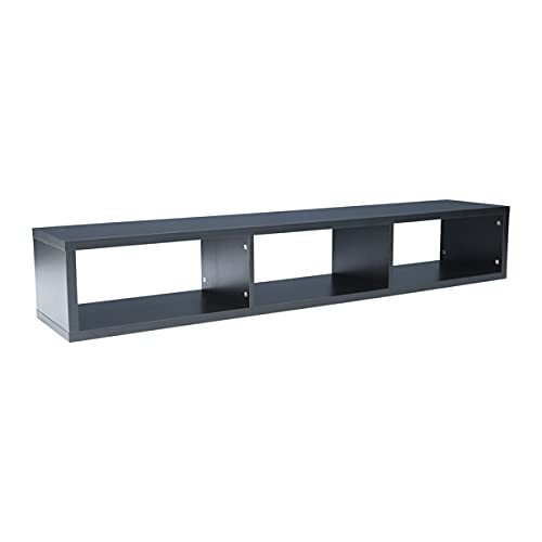 60 x 11.8 x 9.8 Inches Floating TV Stand - Modern Entertainment Center with Storage Shelf, Black - Perfect for Living Room, Bedroom & Home Theater Setup