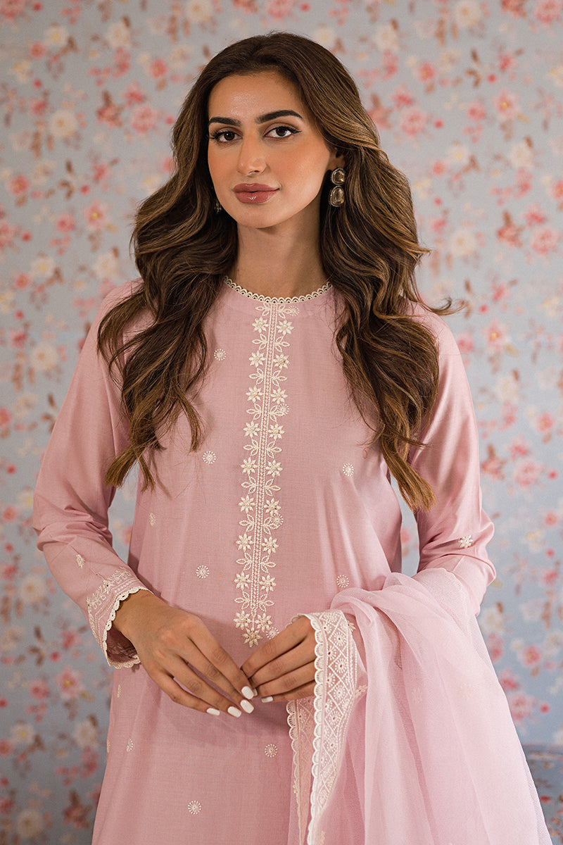 ICY PINK 3-Piece Embroidered Lawn Suit for Women - Elegant Summer Outfit for Weddings, Parties & Special Occasions