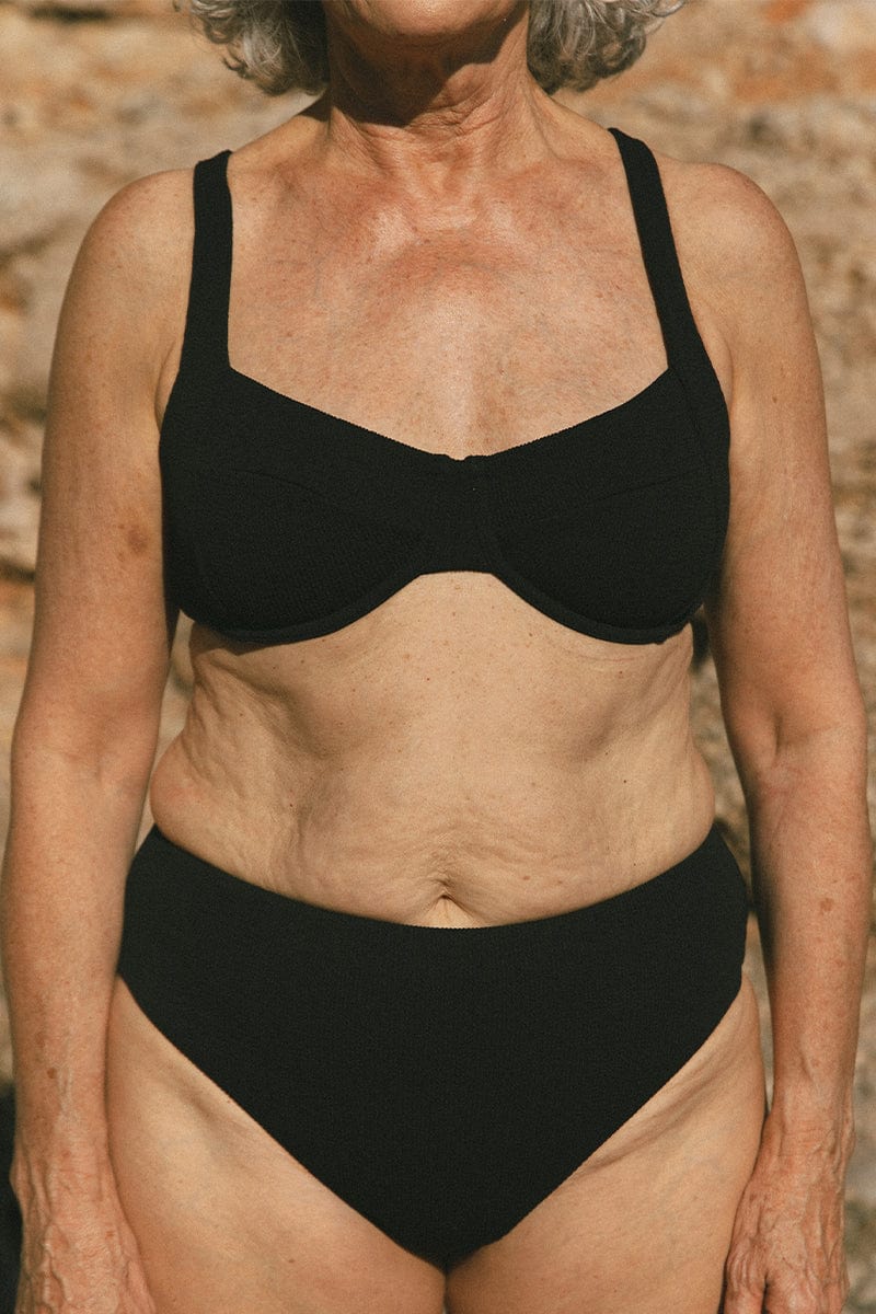 Eco-Friendly Recycled Polyamide Bikini Bottom - Black | Sustainable Swimwear for Women | Perfect for Beach, Pool & Summer Vacations