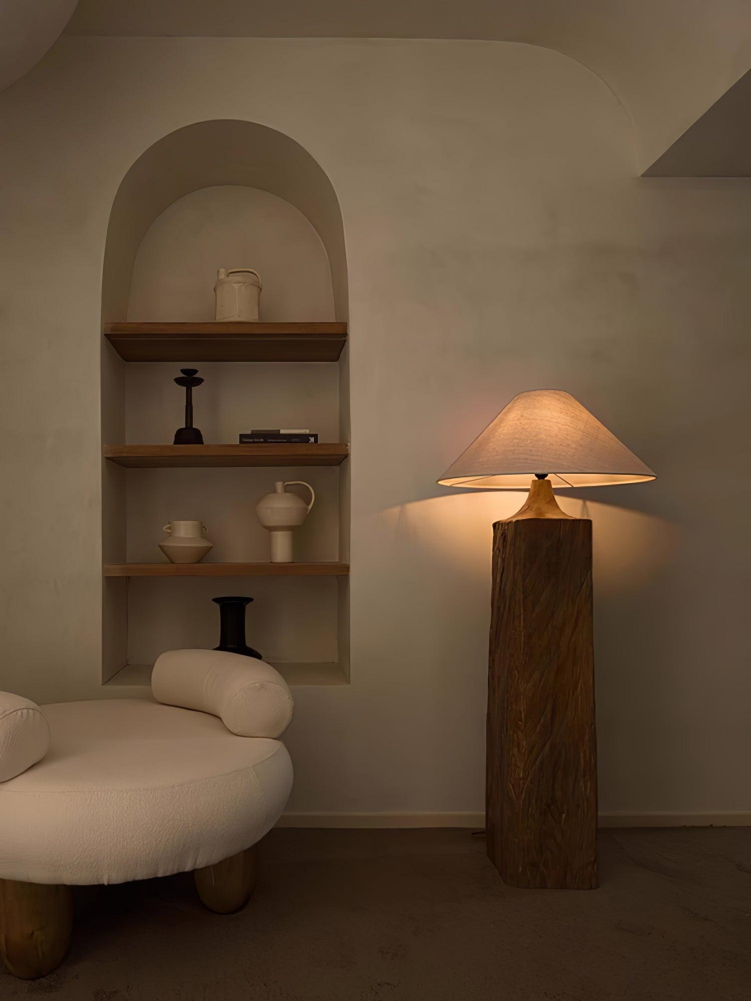 Arboreal Whisper Modern Floor Lamp - Adjustable Standing Light for Living Room, Bedroom & Office - Warm White LED Reading Light with Wooden Base