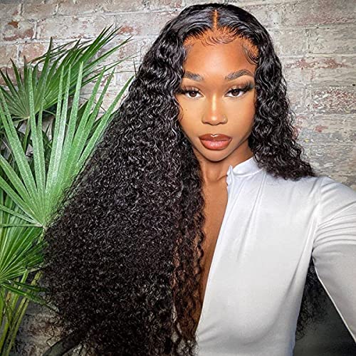 13x6 Brazilian Human Hair Lace Front Wig - 150% Density 22inch Curly Pre Plucked Glueless Wig with Baby Hair | Eva Hair | Perfect for Daily Wear, Parties, Cosplay & Special Occasions