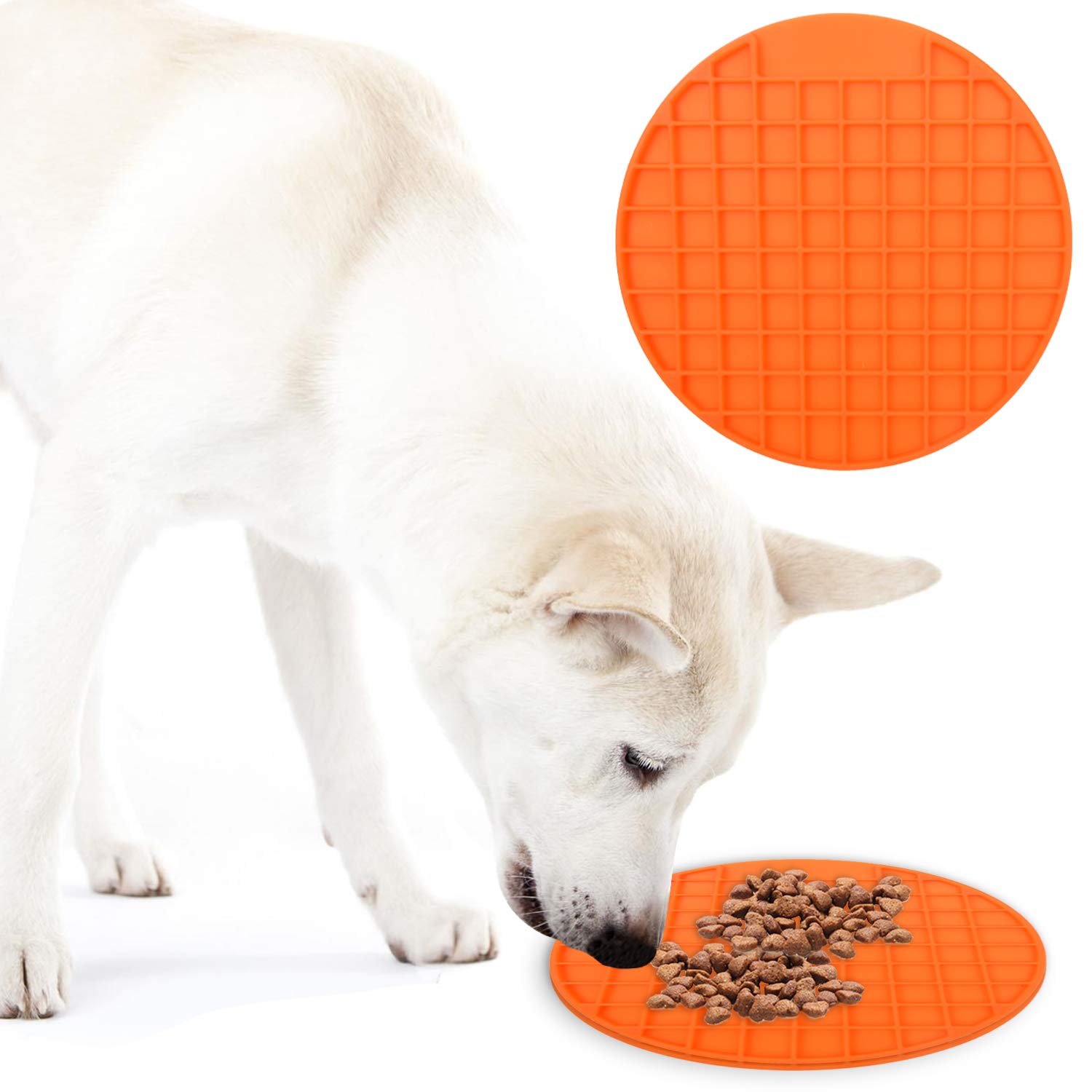 Slow Feeder Lick Mat for Dogs & Cats - Pet Anxiety Relief & Boredom Buster - Perfect for Dog Food, Cat Treats, Yogurt & Peanut Butter - Great for Mealtime Enrichment & Grooming Sessions