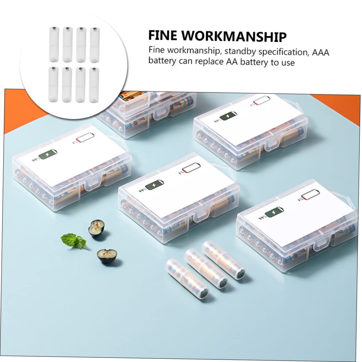 8-Piece PP Material Battery Case Holder & Converter Adapter Box - Durable Charger Storage Organizer for AA AAA Batteries | Perfect for Home, Office & Travel Use