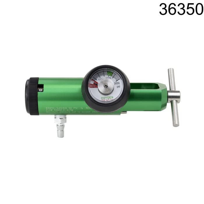 Dynarex 36354 Mini Oxygen Regulator 0-4 LPM - 5 Pack | Medical Oxygen Flow Meter for Home & Portable Use | Perfect for COPD Patients & Emergency Oxygen Therapy