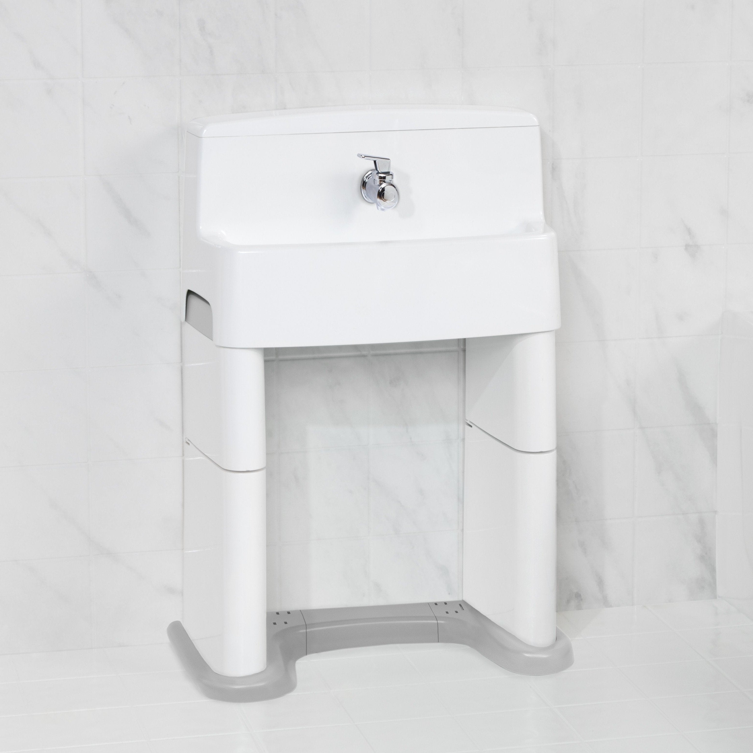 PerfectSize 3-in-1 Convertible Kids Sink, Step Stool & Bath Toy - Space-Saving Baby Bathroom Essentials for Toddler Play & Learning