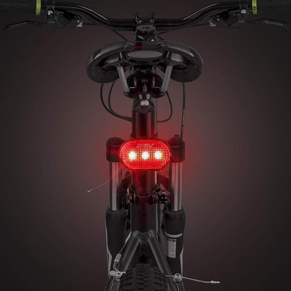 BV Medium Bike Saddle Bag with LED Bike Light Set - Waterproof Cycling Accessories for Commuting, Mountain Biking & Night Rides