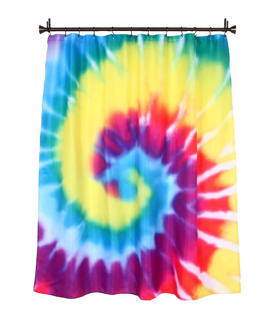iDesign Tie Dye Shower Curtain - Waterproof Bathroom Decor for Modern Homes | Perfect for Bathrooms, Dorms & Beach Houses