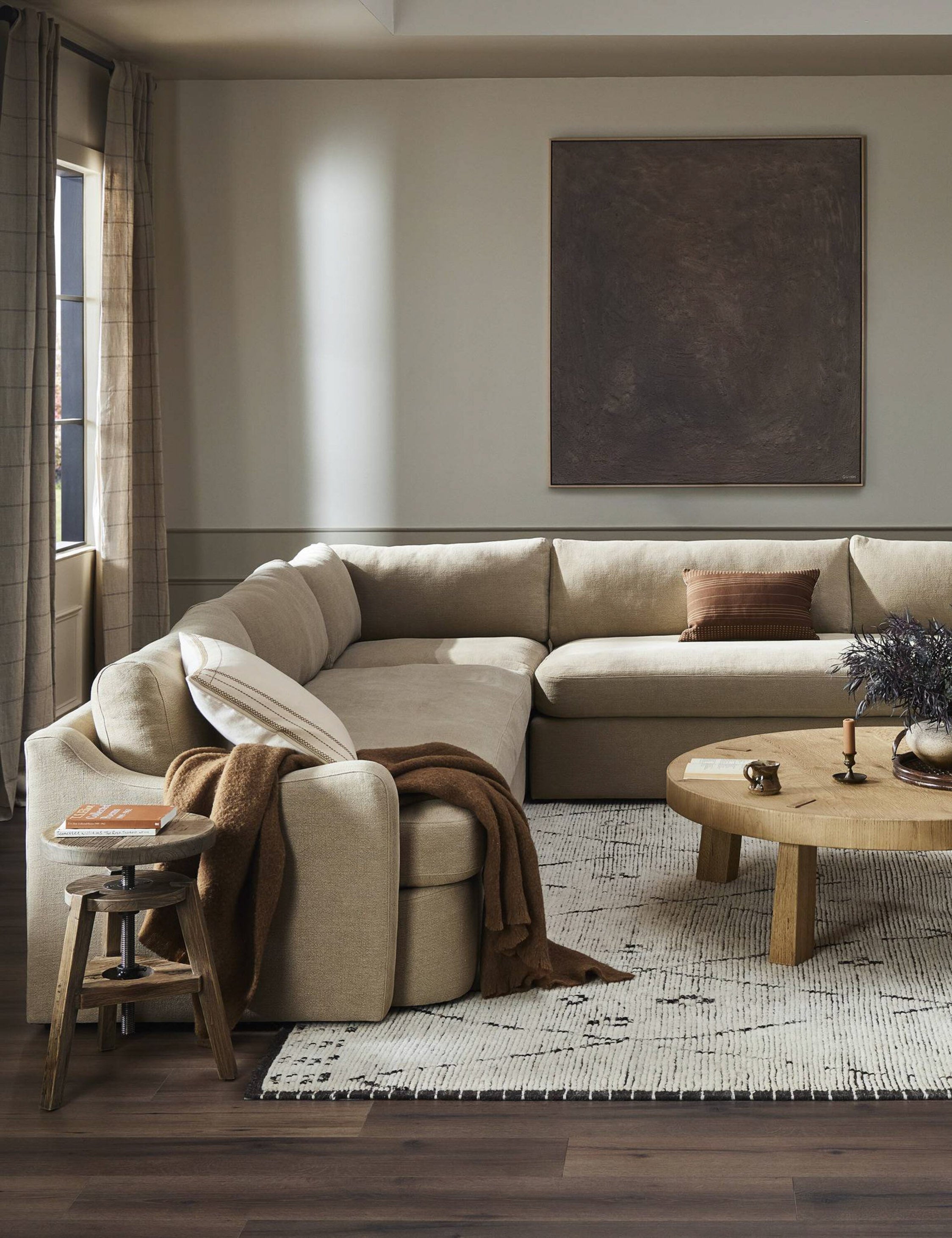 Amber Lewis x Four Hands Aurelia Sectional Sofa - Modern Luxury Living Room Furniture for Home & Office Comfort