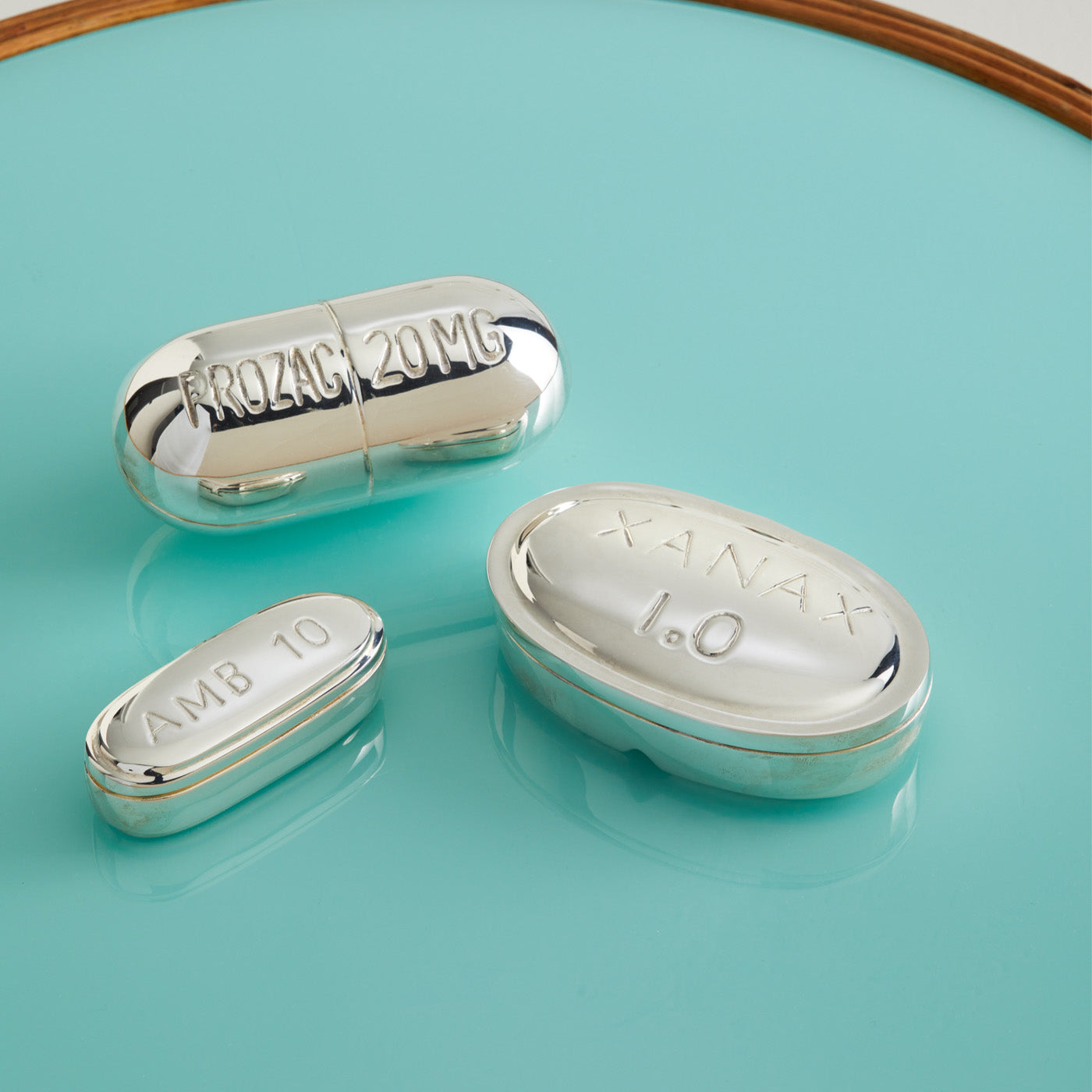 Premium Xanax Brass Pill Box - Compact & Durable Medication Organizer for Travel, Daily Use, and Emergency Pills Storage