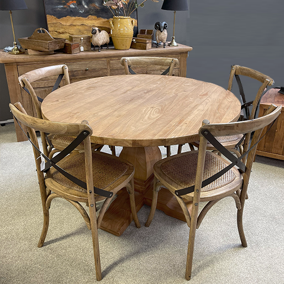 Round Dining Table 120cm - Modern Madrid Style for Kitchen, Dining Room & Small Spaces | Perfect for Family Gatherings & Dinner Parties
