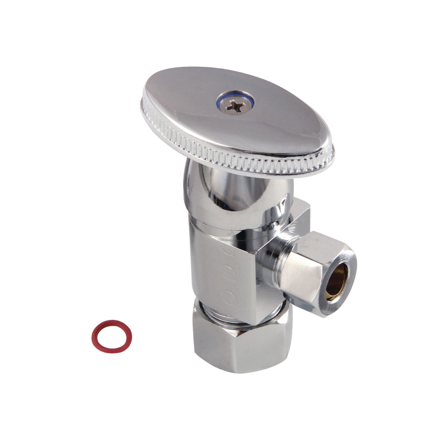 Americana CD53301VA 5/8 Inch O.D. Comp x 3/8 Inch O.D. Comp Anti-Seize Deluxe Quarter-Turn Ceramic Hardisc Cartridge Angle Stop Valve - Polished Chrome Finish for Faucet & Toilet Water Supply Lines