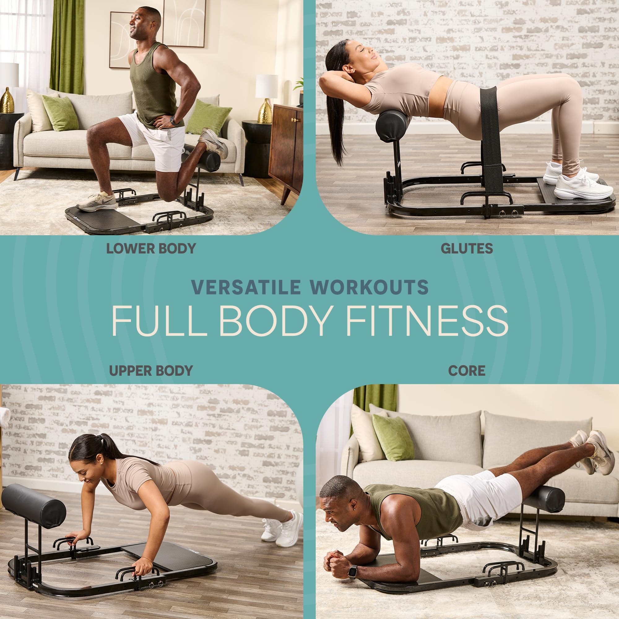 LifePro GluteBlast Hip Thrust Machine - Home Gym Equipment for Glutes, Hips & Thighs Workout with Resistance Bands - Adjustable Squat Bench for Strength Training & Toning - Perfect for Home Fitness, Booty Building & Leg Day Exercises