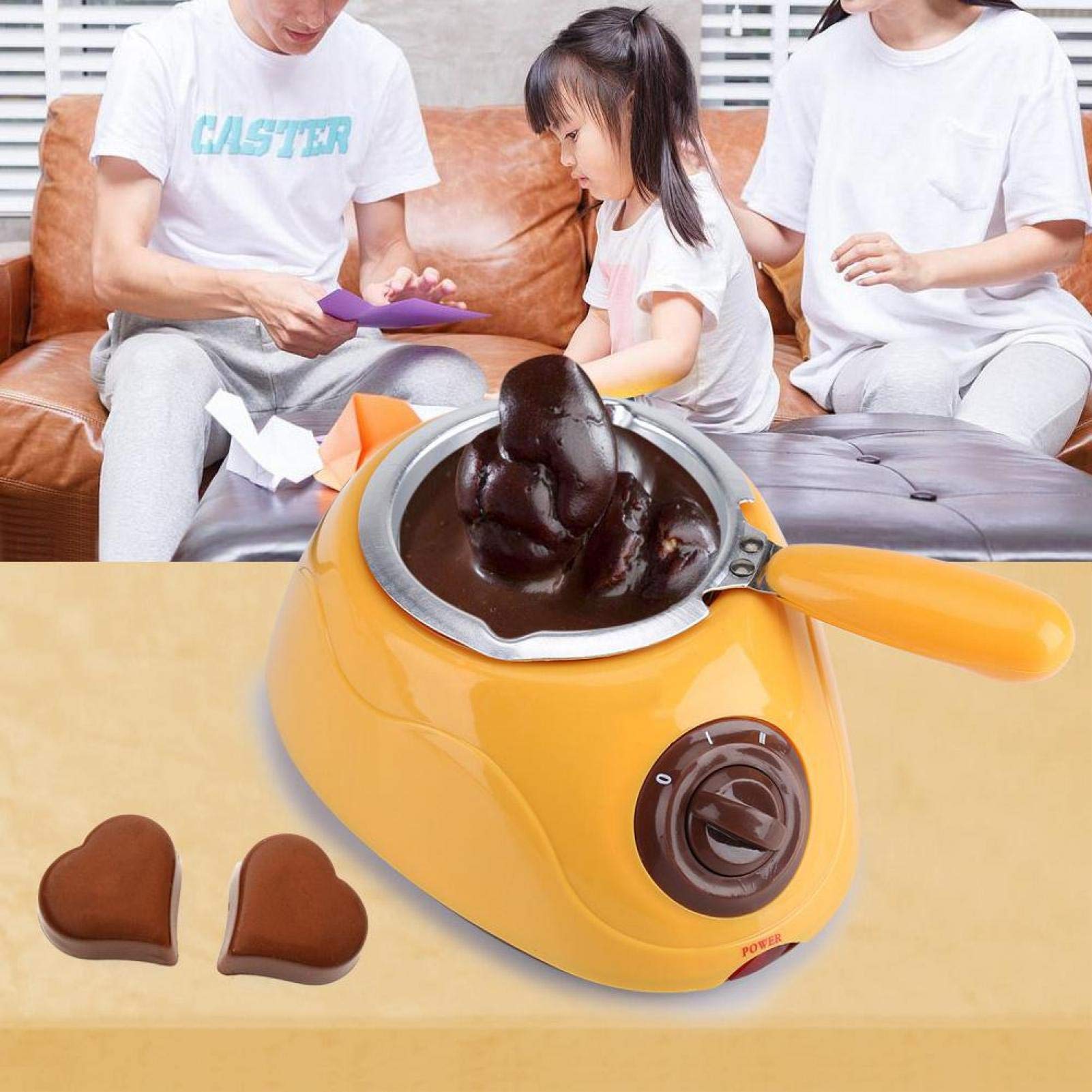 Electric Chocolate Melter Machine for Butter, Candy & Baking - Commercial & Home Use - Perfect for Cafes, Bakeries & DIY Desserts (Yellow)