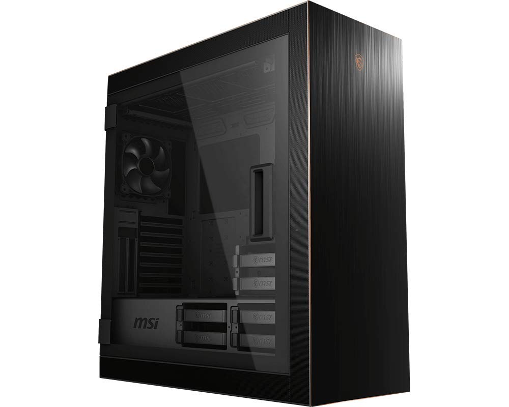 MSI MPG SEKIRA 500G Full Tower Gaming PC Case - Black & Gold, 2x200mm + 1x120mm RGB Fans, USB Type-C, Tempered Glass Side Panel - Supports E-ATX/ATX/mATX/mini-ITX Motherboards | Perfect for High-End Gaming Rigs & Custom PC Builds
