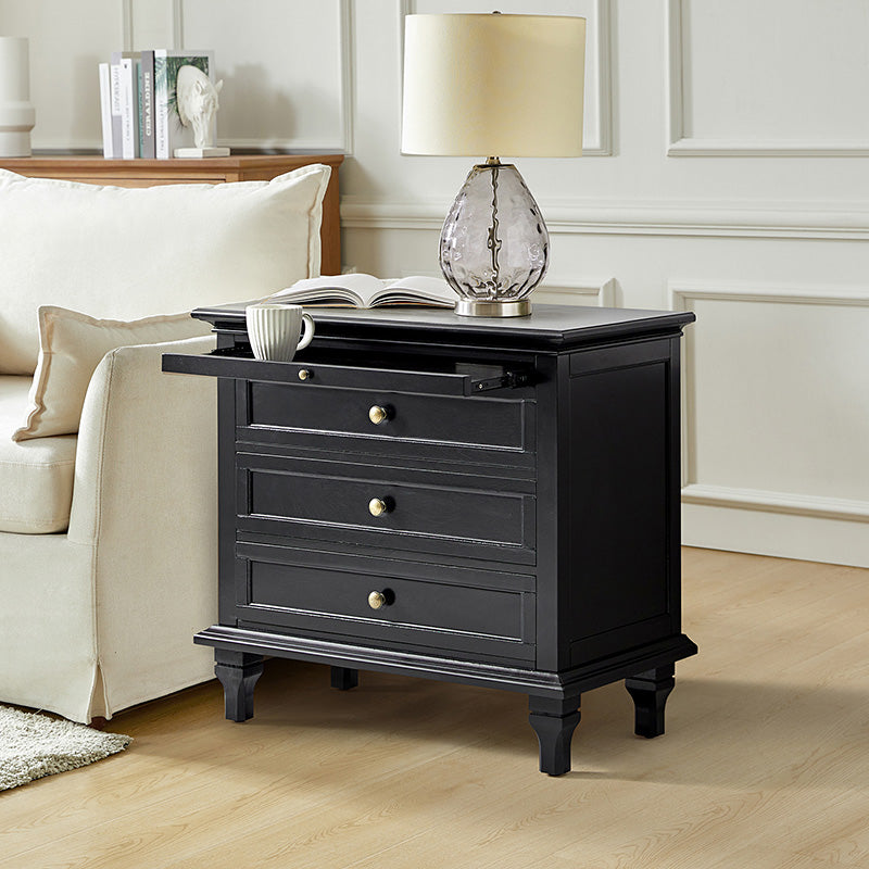 Galatea 3-Drawer Nightstand with USB Charging Ports & Power Outlets - Modern Bedside Table with Storage for Bedroom, Living Room or Office