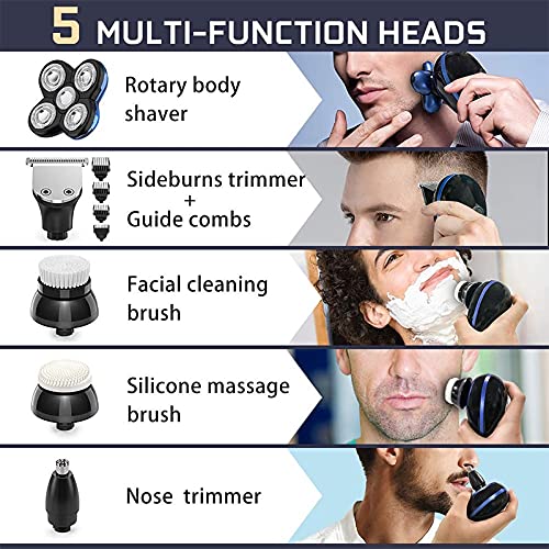 Premium Electric Razor for Men - 5-in-1 Grooming Kit with LCD Display | Facial, Body & Beard Trimmer | Wet/Dry Shaver for Bald Head & Full Body Grooming | Ideal for Travel, Gym & Daily Personal Care
