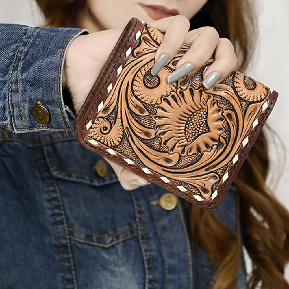 American Darling Hand Tooled Genuine Leather Women's Western Handbag Purse - Stylish Cowgirl Crossbody Bag for Rodeo, Country Music Festivals & Everyday Use