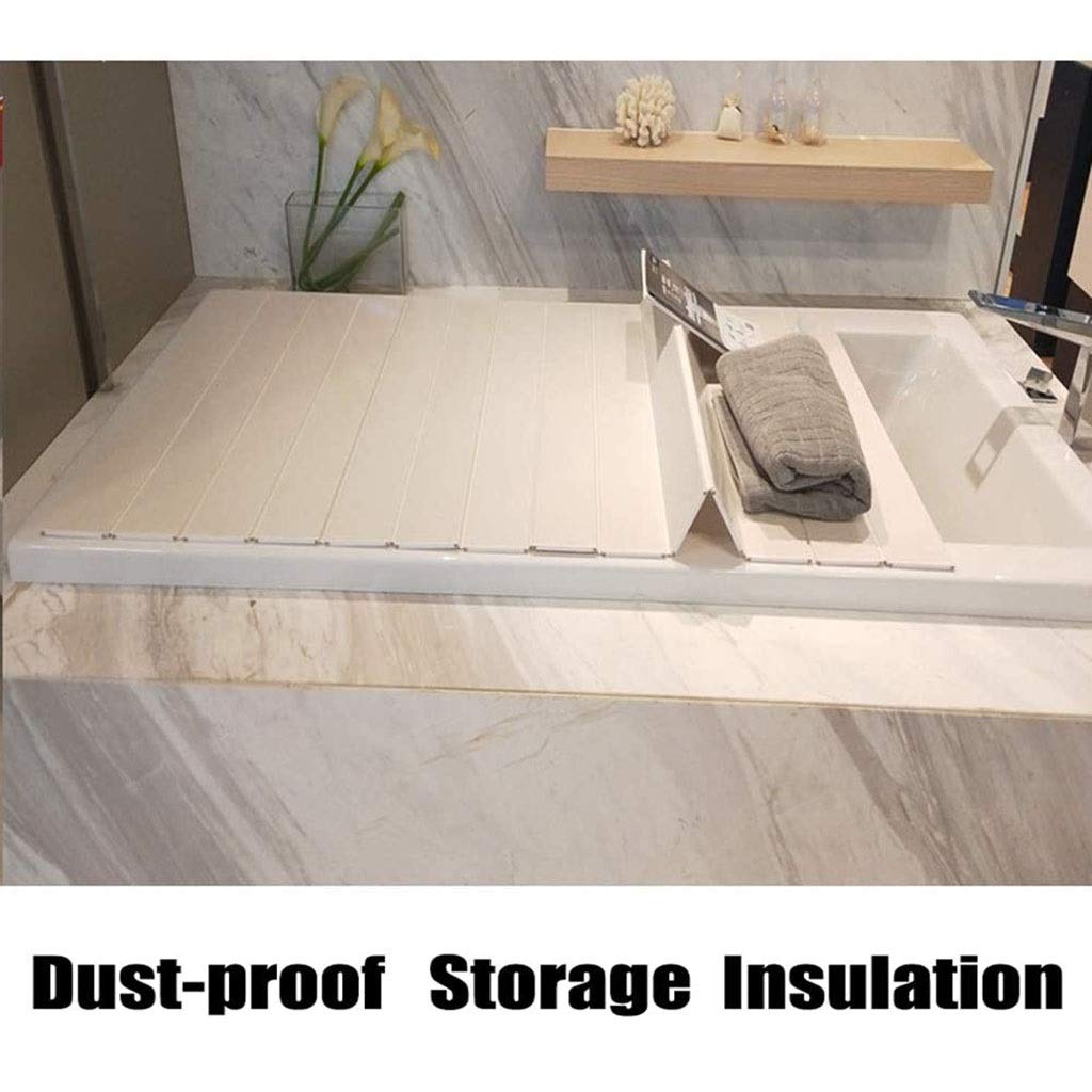 White PVC Bathtub Tray Cover - Foldable Dustproof Bath Lid & Insulation Board (70×170×0.6cm) for Relaxing Bath Time, Spa Days & Home Bathroom Organization