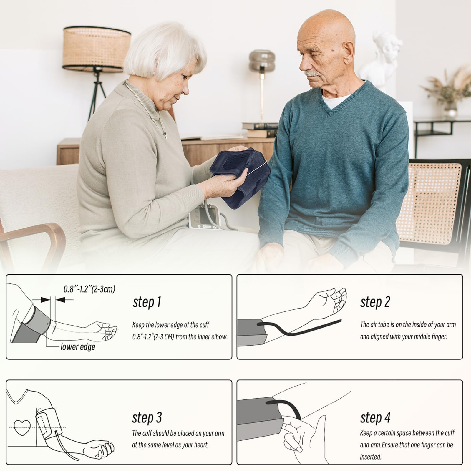 Extra Large Blood Pressure Cuff for Upper Arm 8.6