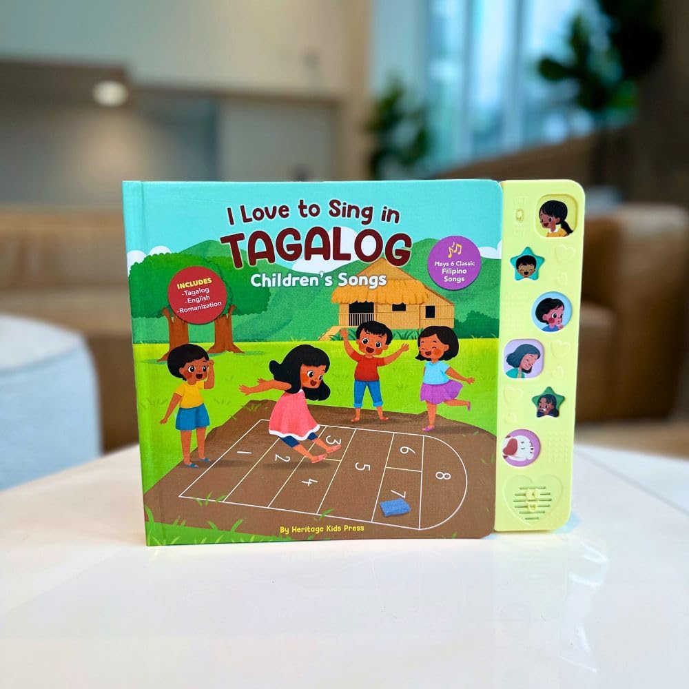 Interactive Tagalog Children's Song Book - Press & Play Filipino Toddler Music Book with Nursery Rhymes | Perfect for Bilingual Learning, Bedtime Stories & Cultural Education