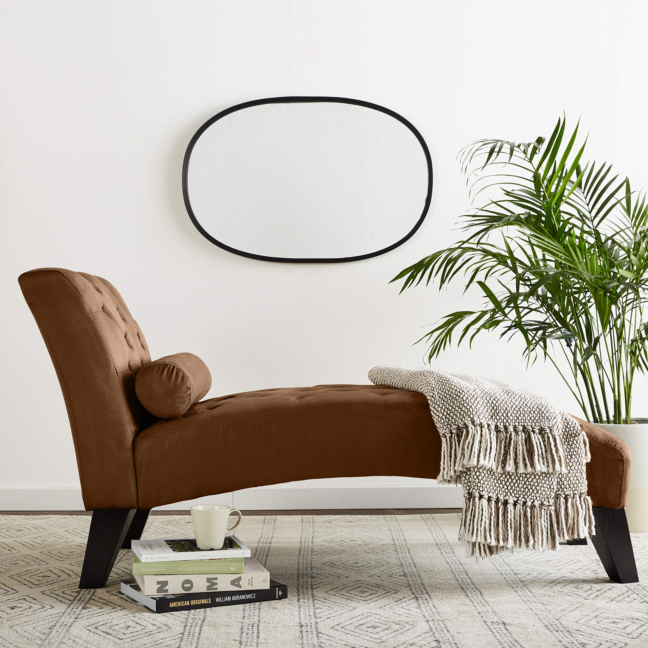 Mila Modern Tufted Microfiber Chaise Lounge Chair - 61