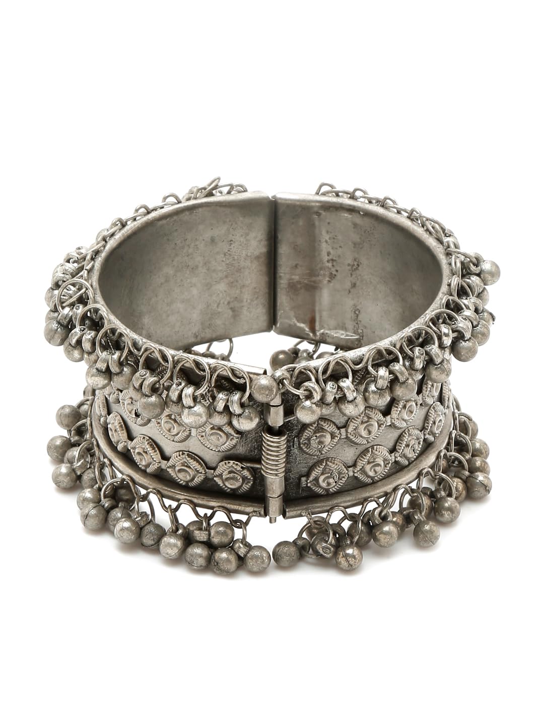 YouBella Oxidized Silver Plated Cuff Bracelet for Women - Celebrity Inspired Jewelry Bangle for Girls & Women | Perfect for Parties, Weddings & Everyday Fashion