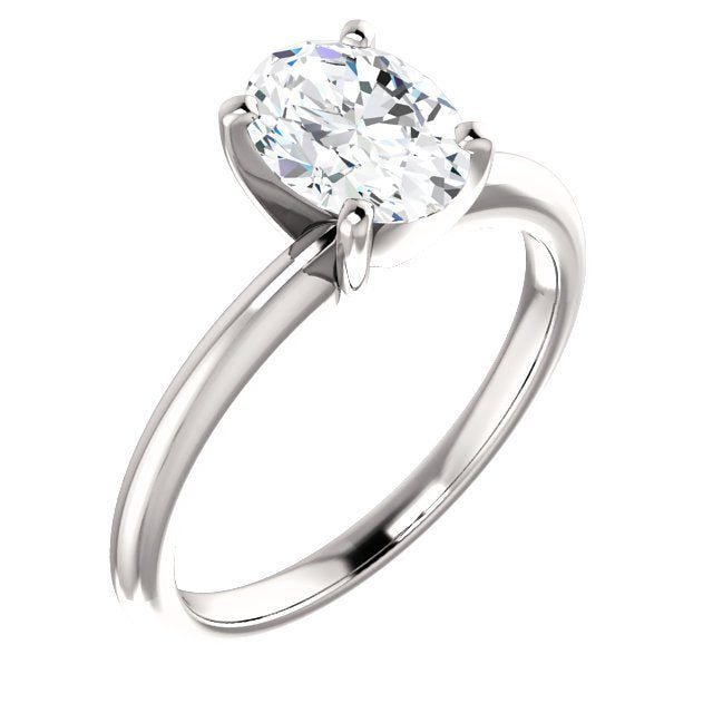 14K Gold 1.25 Carat Oval Diamond Solitaire Ring for Women - Elegant Engagement & Wedding Jewelry Gift