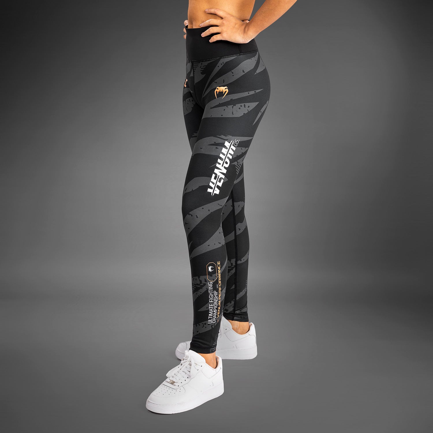 Venum UFC Adrenaline Fight Week Women's Performance Tight - Urban Camo Print MMA Workout & Training Leggings for Fitness & Combat Sports