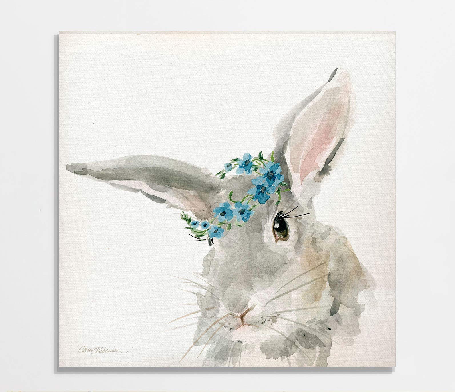 Glamour Girls Rabbit Wall Art - 16x16 Inch Nursery Decor, Kids Room & Playroom Animal Print - Perfect for Baby Shower Gifts & Children's Bedroom Decoration