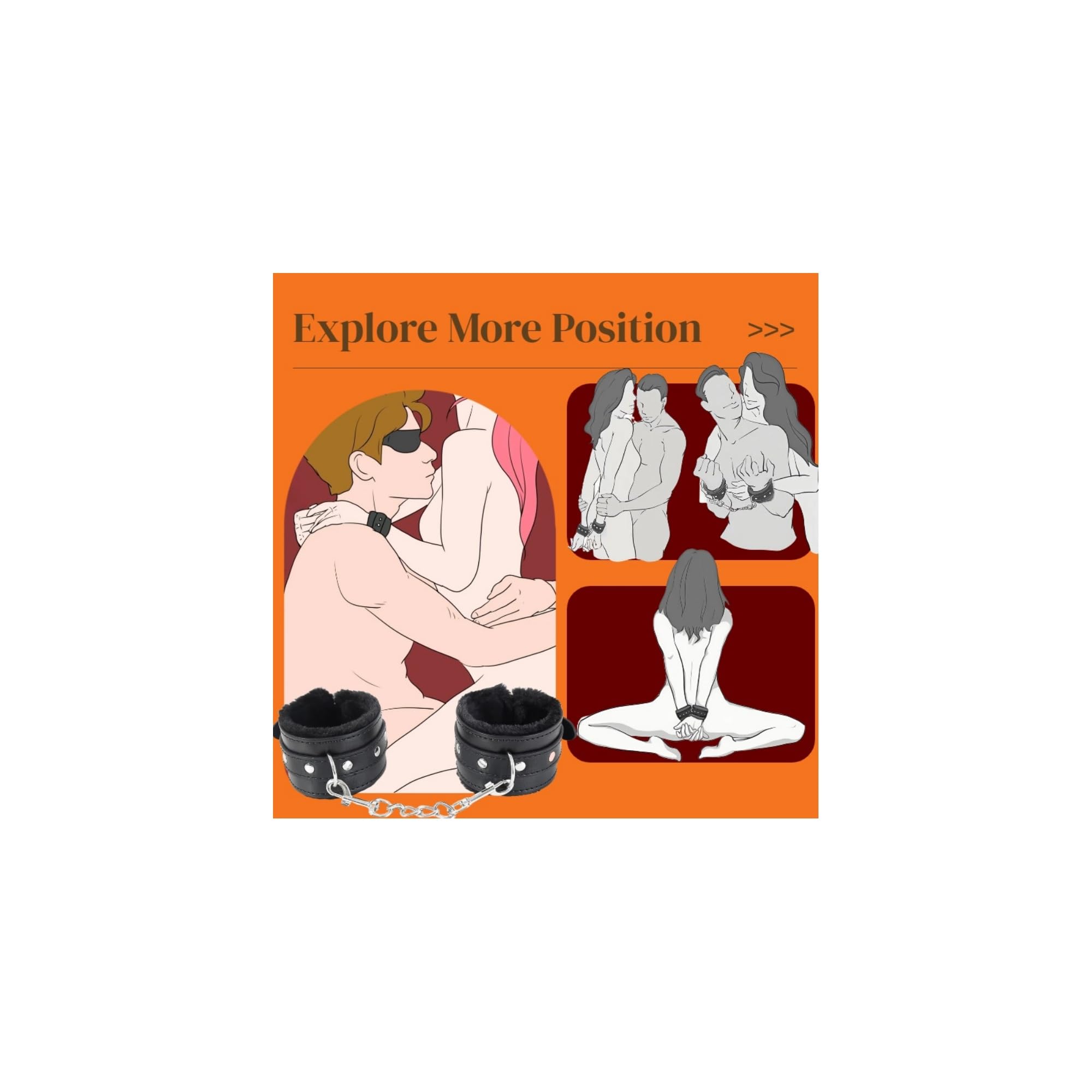 Premium Adjustable BDSM Restraints Set - Soft Plush Handcuffs, Blindfold & Wrist/Ankle Cuffs for Couples Bondage, Fetish Play & Sensual Exploration - Perfect for Bedroom Fun, Roleplay & Spicing Up Relationships