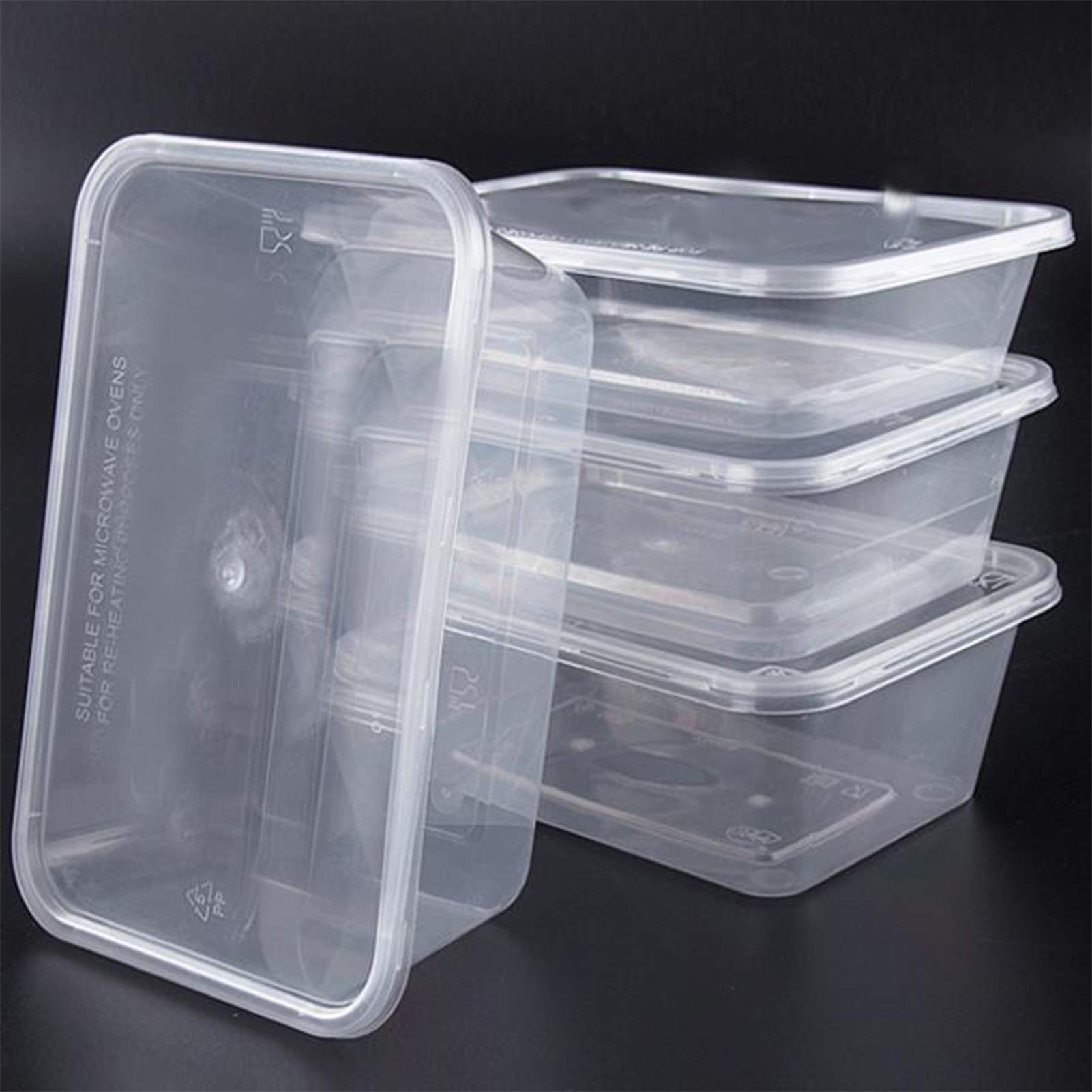 50 Pack HOMEE 26oz Bento Meal Prep Containers with Lids - Reusable Plastic Food Storage Containers, Microwave & Dishwasher Safe, Refrigerator Friendly - Perfect for Meal Prepping, Leftovers, Office Lunch & Mother's Day Gifts (White)