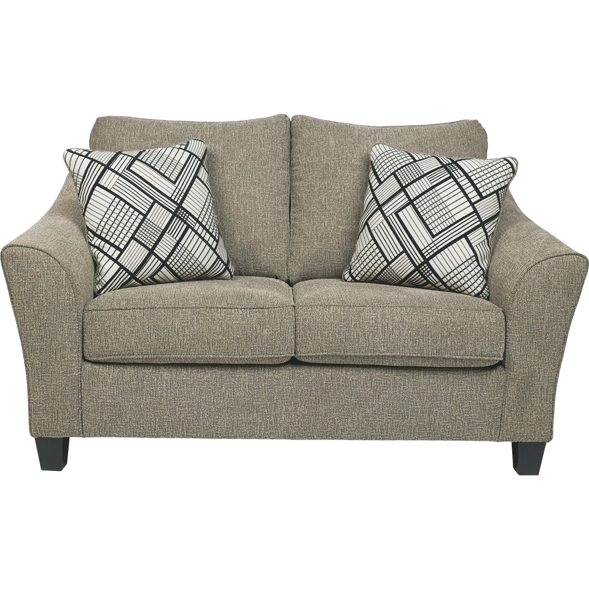 Barnesley Loveseat Platinum - Modern Two-Seater Sofa for Living Room, Lounge & Small Spaces | Comfortable Fabric Couch with Sturdy Frame