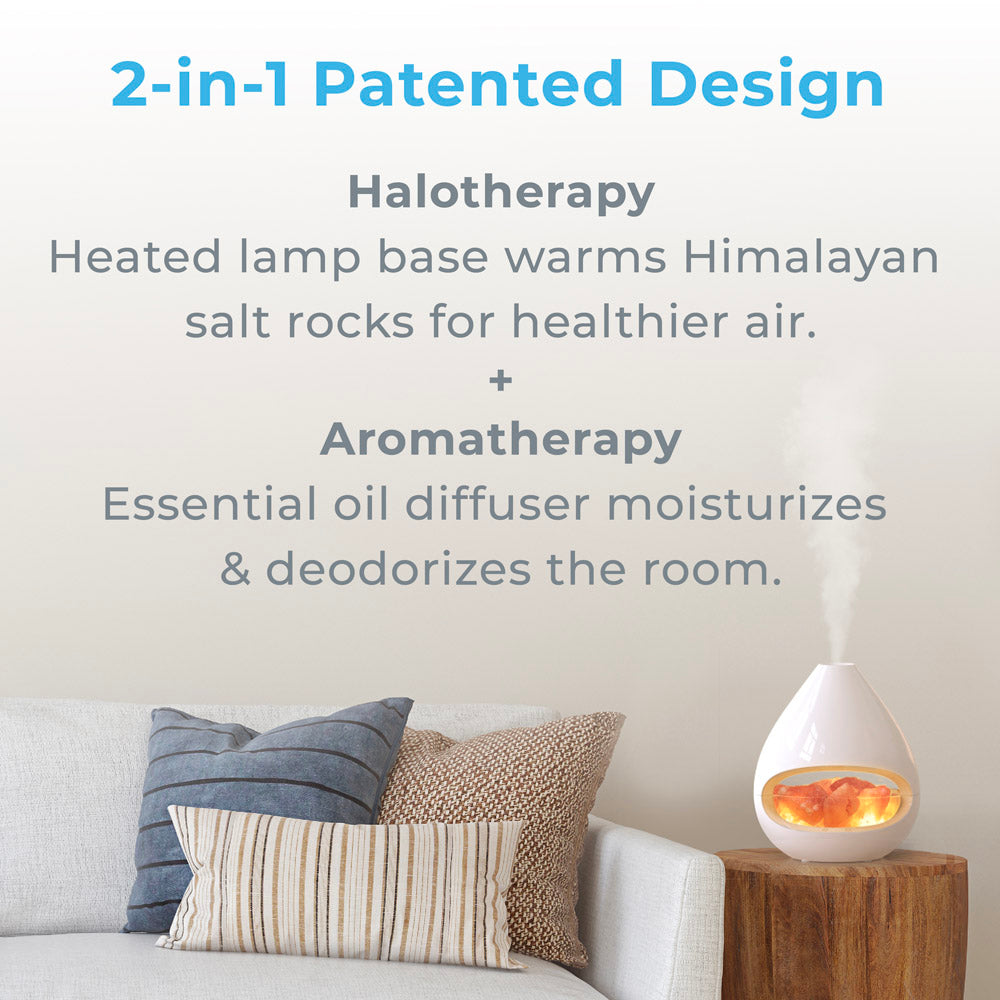PureGlow™ Himalayan Salt Lamp with Essential Oil Diffuser - Natural Air Purifier & Relaxing Aromatherapy Light for Home, Office, Yoga and Meditation Spaces
