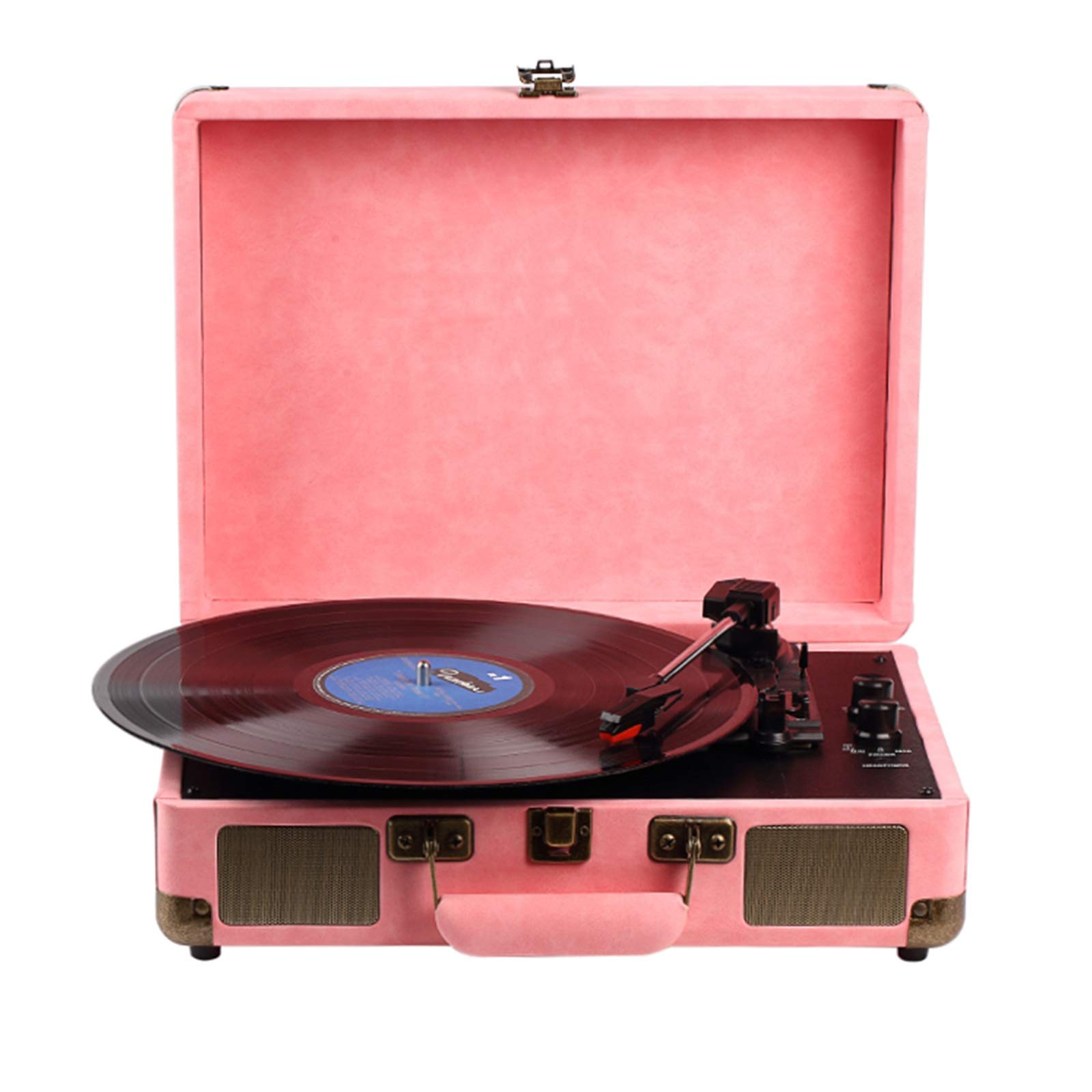 3-Speed Vinyl Record Player with Built-In Stereo Speakers, RCA Line Out, AUX Input & Headphone Jack – Perfect for Home Entertainment, Gifts for Music Lovers, and Vintage Vinyl Listening