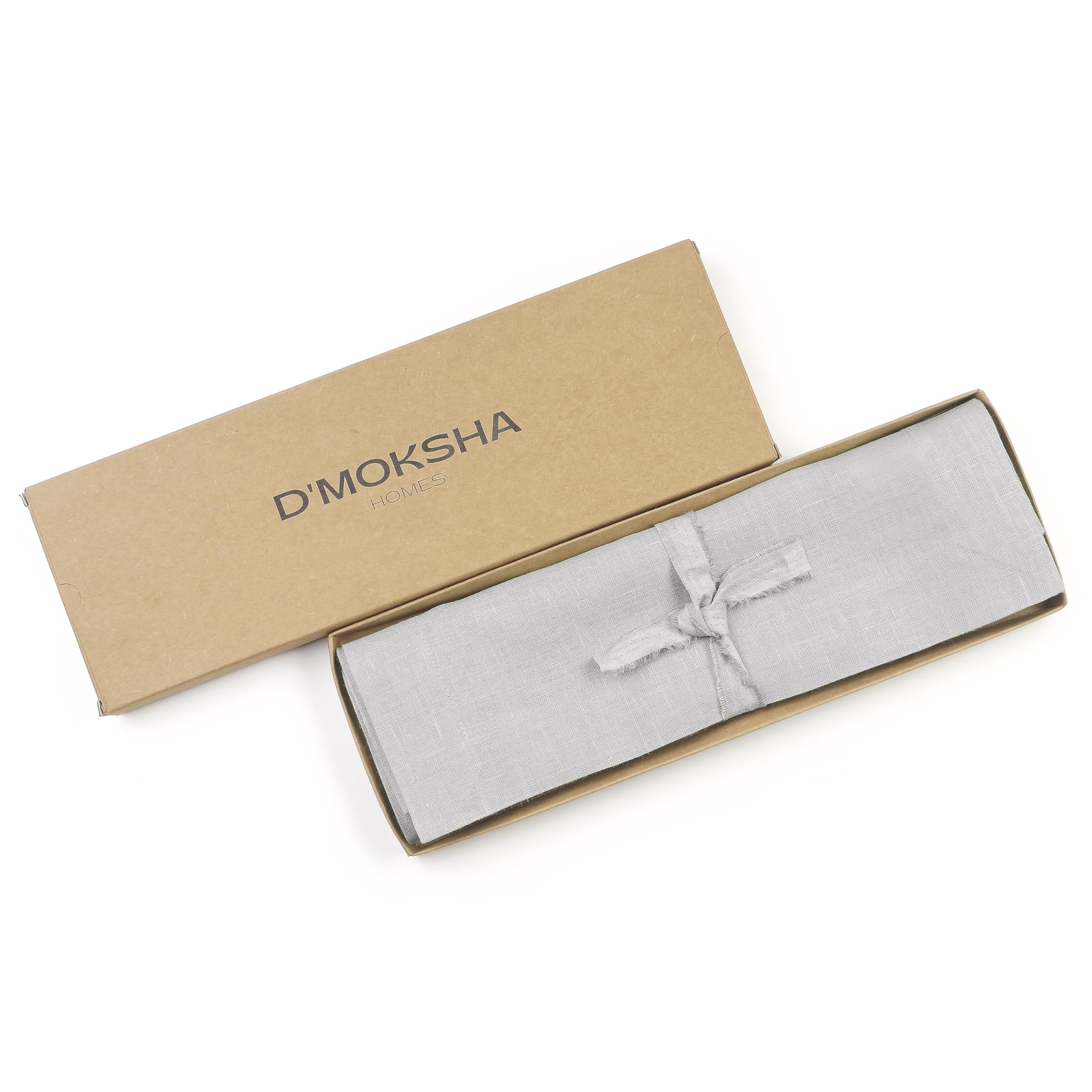 D'Moksha Homes 100% Pure Linen Placemats Set of 4 - Silver Grey Washable Table Mats 14x19 Inch - Elegant Dining Decor for Easter, Thanksgiving & Everyday Use