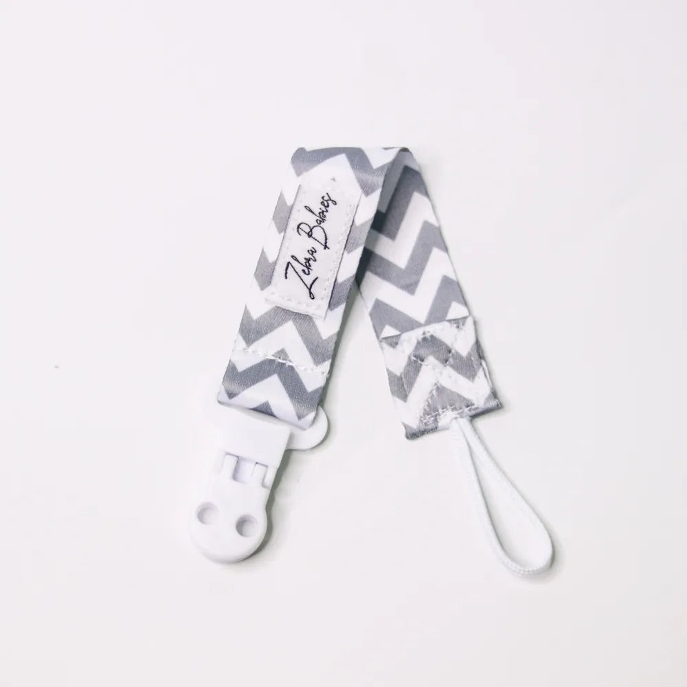 Zebra Babies Flexi Ribbon Pacifier Clip - Soft Silicone Dummy Holder for Newborns & Infants - Perfect for Strollers, Car Seats & Baby Carriers
