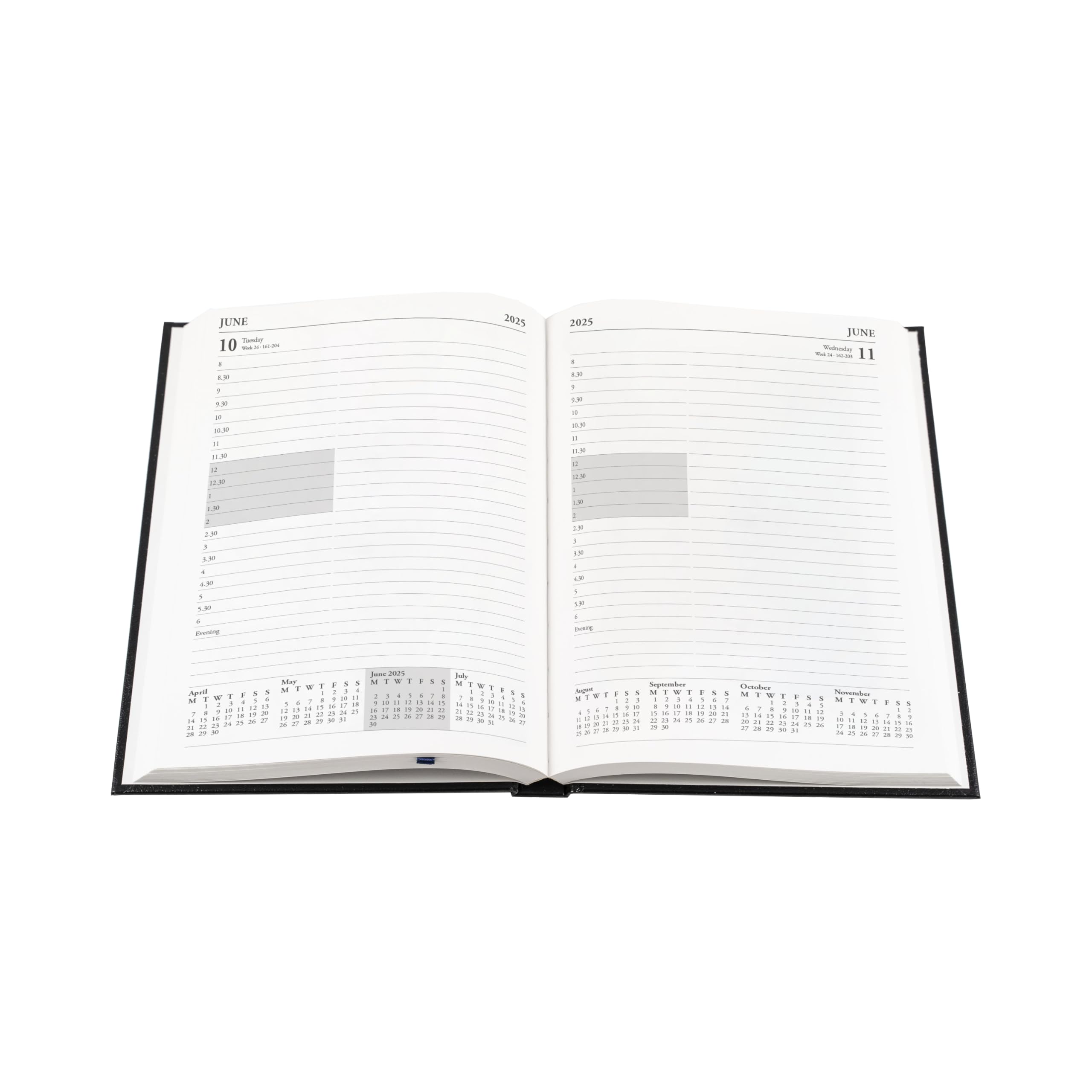 Collins Essential 2025 Business Diary - A5 Day Planner with Leather Hardback Cover, Appointment Scheduling Notebook, Professional Organizer for Office Work & Meetings - Black (ESSA51A.99-25) - Perfect for Executives, Entrepreneurs & Productivity Enthusiasts