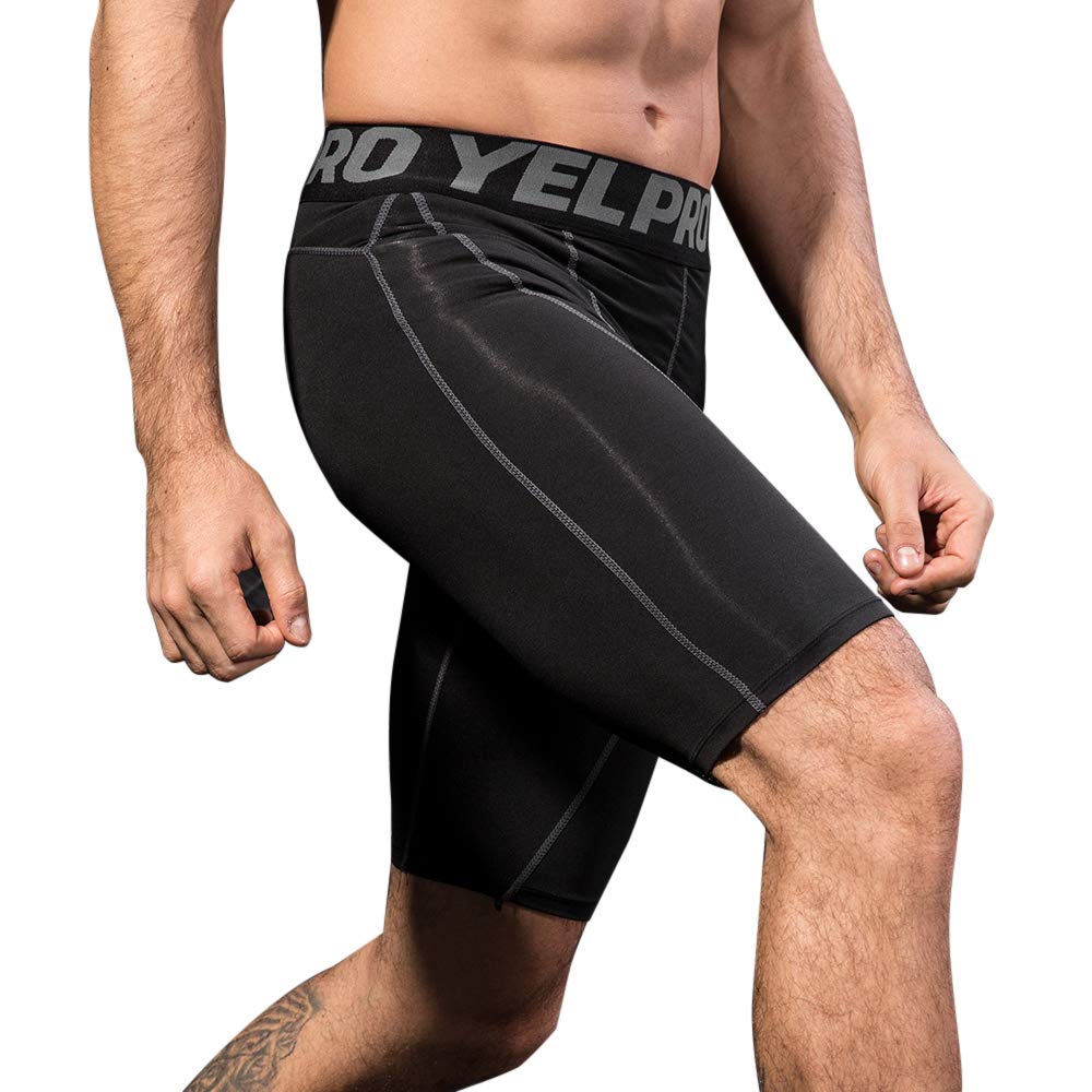 Lixada Men's Compression Shorts 3-Pack - Performance Sports Baselayer, Moisture-Wicking Cool Dry Workout Tights for Running, Gym & Activewear