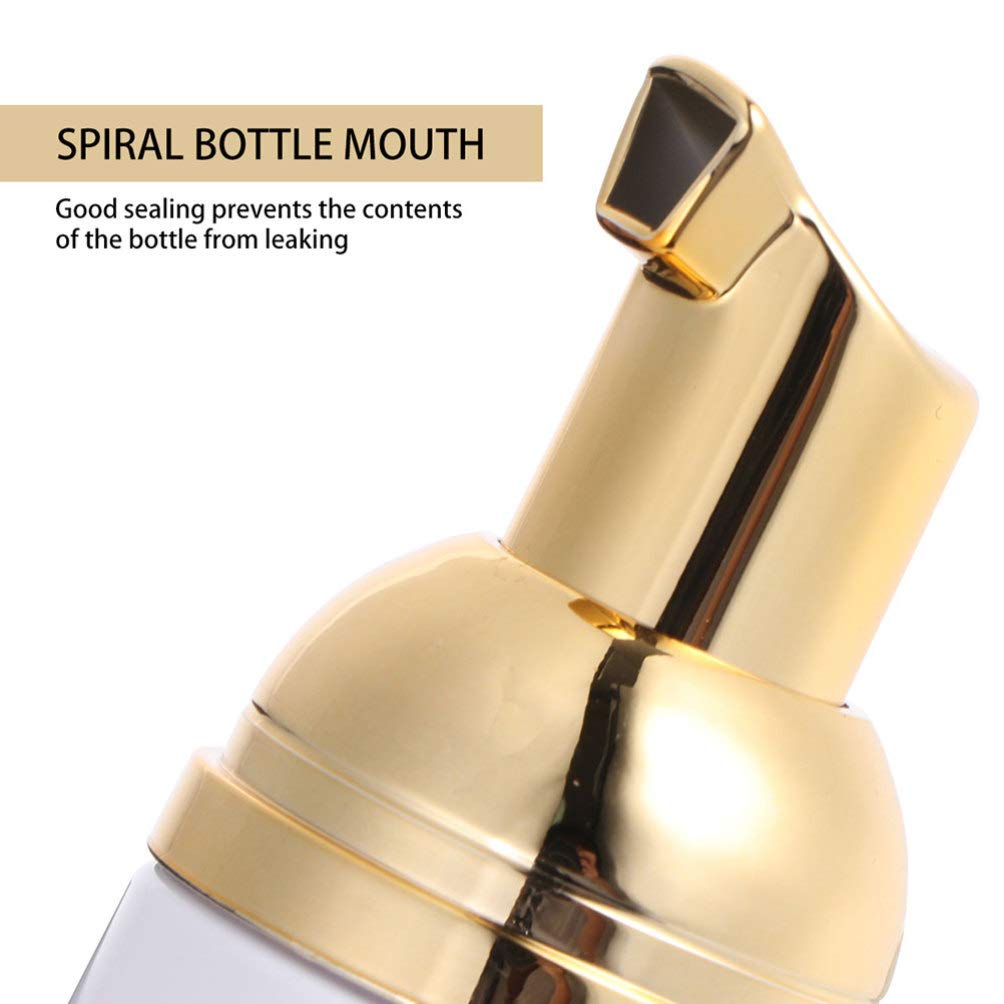 12Pcs Foam Bottle with Pump - 30ml Empty Travel Foaming Dispensers for Shampoo, Body Wash & Facial Cleanser | Portable Golden Foam Containers for Home, Gym & Travel Accessories