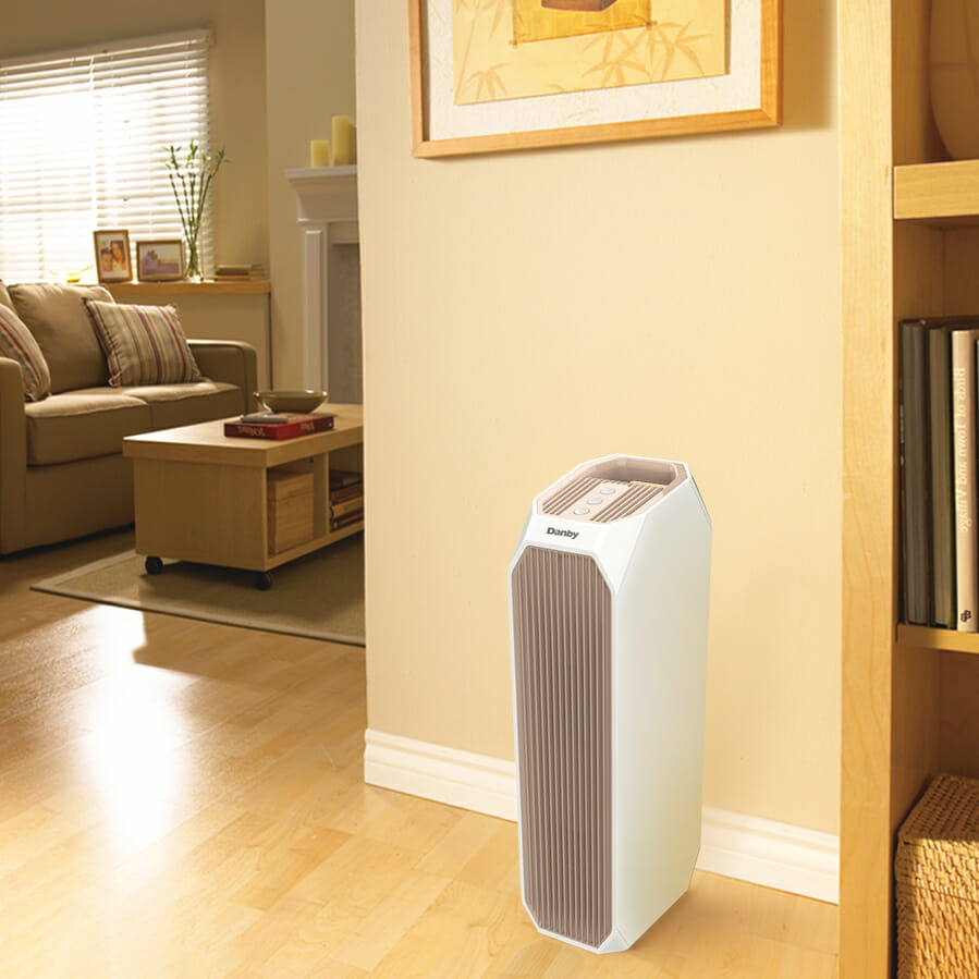 Danby DAP143BAW UV Air Purifier for Large Rooms up to 210 sq. ft - White | HEPA Filter with UV-C Light Technology | Perfect for Bedrooms, Offices & Living Spaces