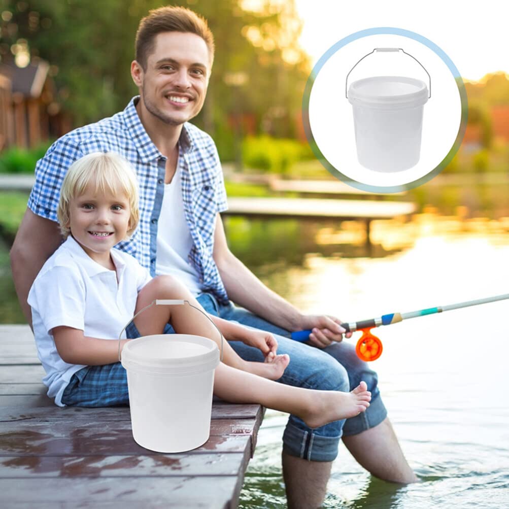 LIFKOME 5-Pack 2L Plastic Paint Buckets with Lids & Handles - Empty Paint Storage Cans for Arts, Crafts, DIY Projects, Party Favors - Perfect for Home Painting, School Projects, and Workshop Organization