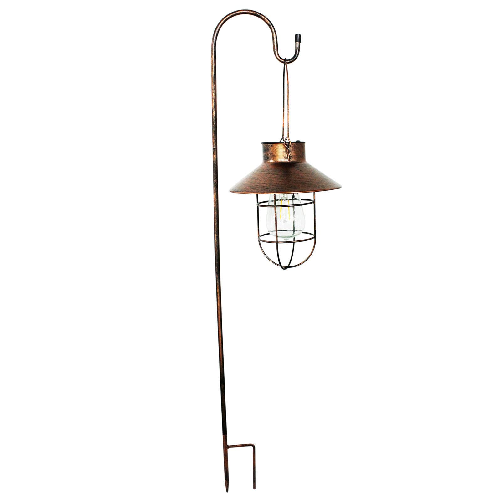 Vintage Solar Lantern - Waterproof IP65 Outdoor Hanging Light with Warm White LED Bulb for Garden, Patio, Backyard, Lawn, Villa Decoration | Perfect for Romantic Ambiance, Pathway Lighting & Tabletop Display (Bronze)