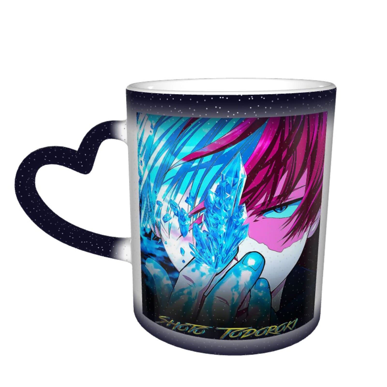 Heat Sensitive Color Changing Mug - My Hero Academia Themed Ceramic Coffee Cup (12oz, Blue) | Fun & Creative Gift for Anime Fans | Perfect for Office, Home & Cosplay Enthusiasts