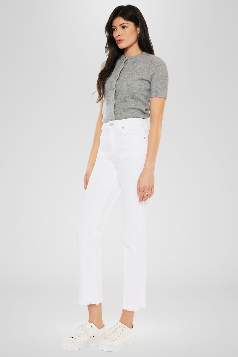 Tiana High Rise Slim Straight Jeans for Women - Stretchy Denim Pants, Comfortable & Flattering Fit - Perfect for Casual Wear, Office, and Night Out