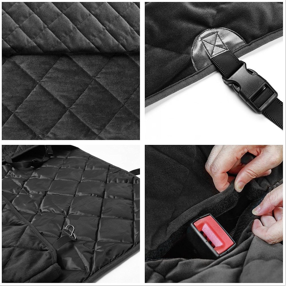 Luxury Dog Car Seat Cover - 600D Heavy Duty Waterproof Pet Hammock for SUV, Truck & Backseat - Side Flaps Protection - Black | Perfect for Travel, Road Trips & Daily Commutes with Pets