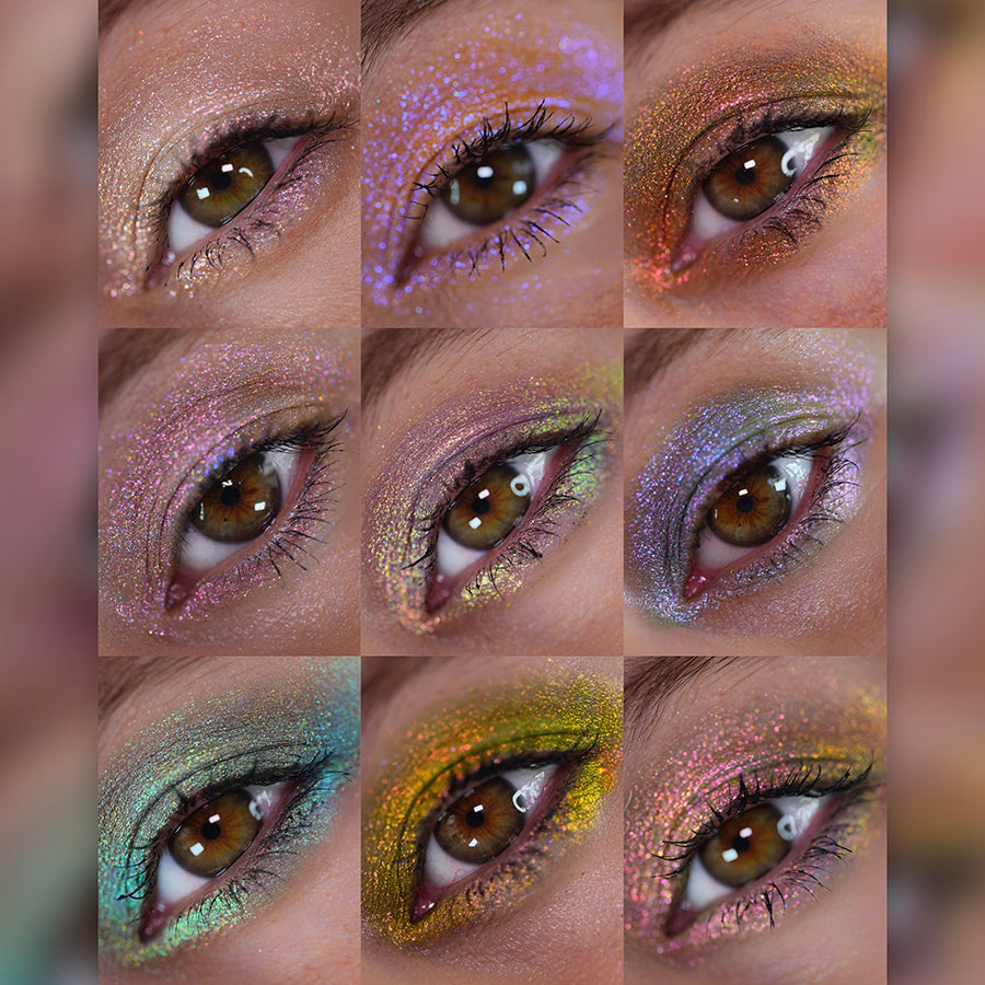Badtothebrow Multichromatic Light Scattering Eyeshadow Palette - Vibrant Makeup for Party, Festival & Special Occasions