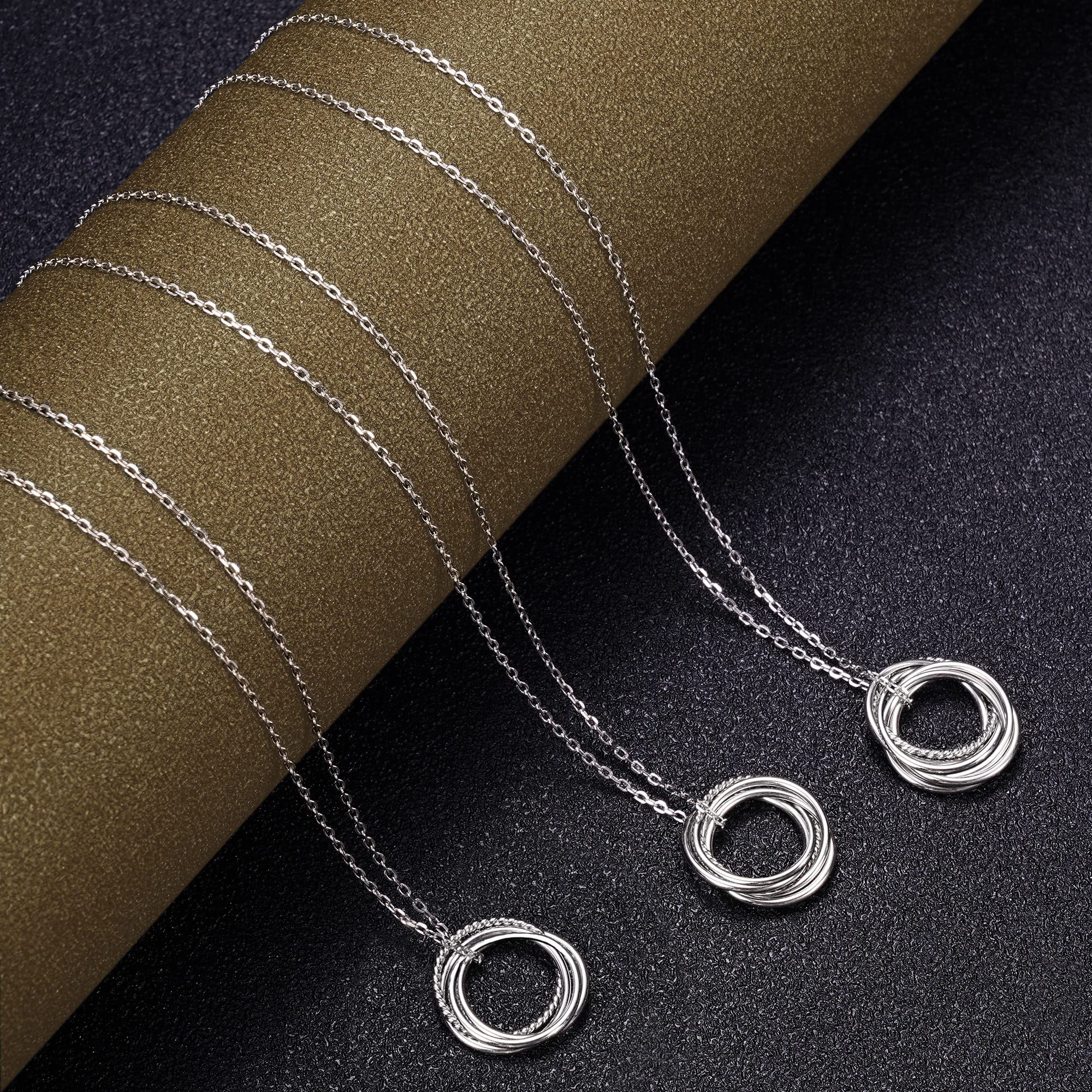 JSJOY Elegant Circle Necklace for Women - S925 Sterling Silver Birthday Jewelry Gift for 30th 40th 50th 60th 70th 80th 90th Anniversary - Perfect for Milestone Celebrations, Mother's Day & Special Occasions