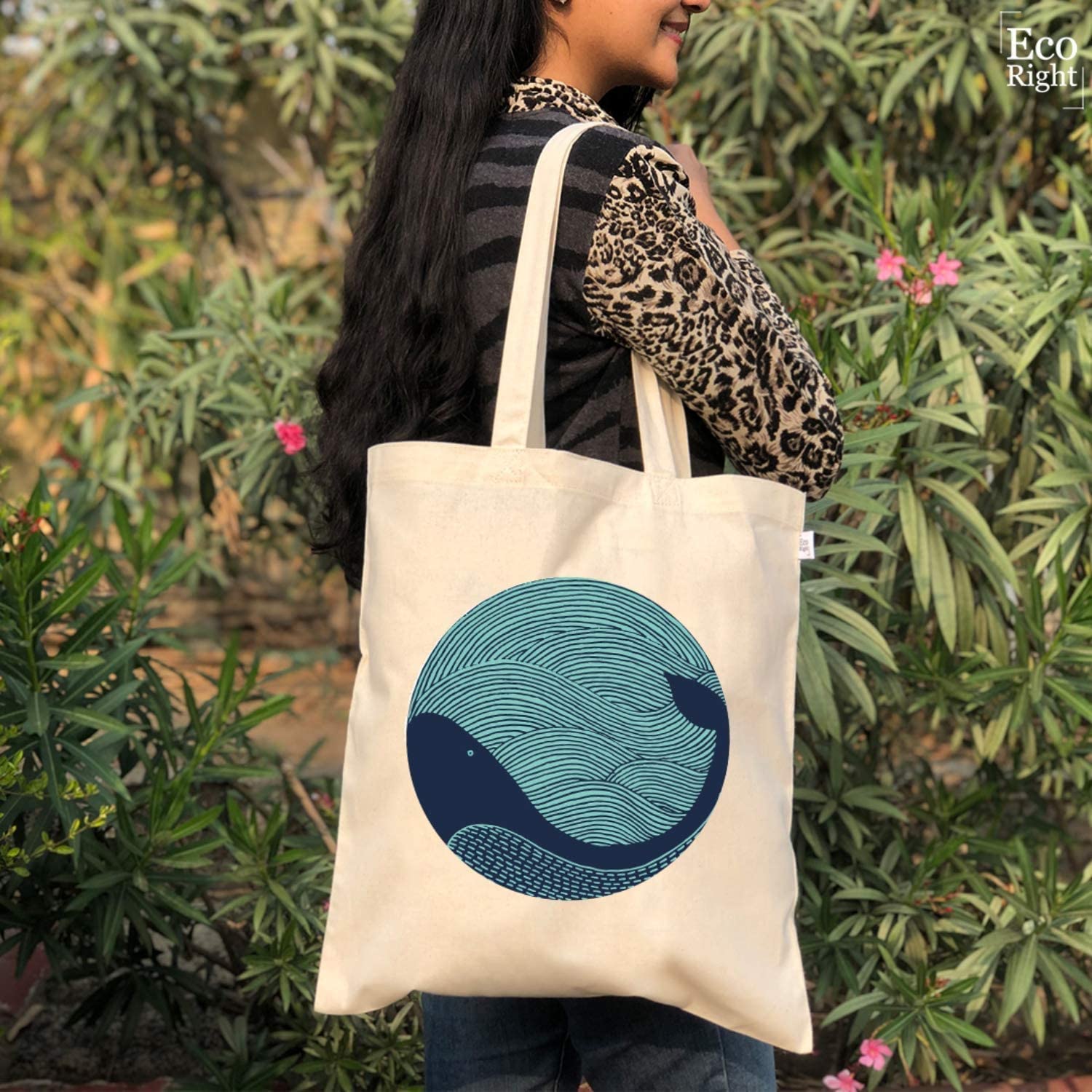 EcoRight Cotton Tote Bag for Women - Reusable Shopping & Beach Tote
